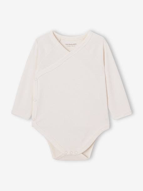 Pack of 7 Long Sleeve, Organic Cotton Bodysuits with Front Opening, Basics multicoloured 