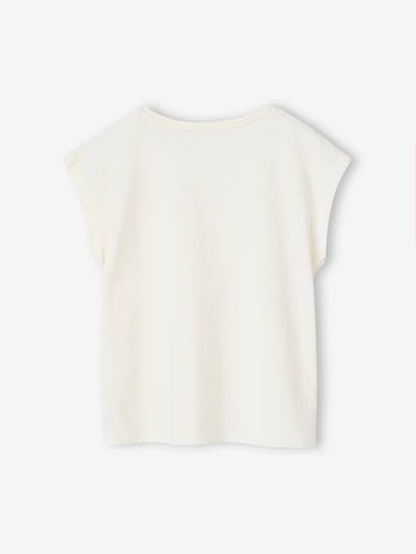 Plain Basics T-Shirt for Girls coral+ecru 