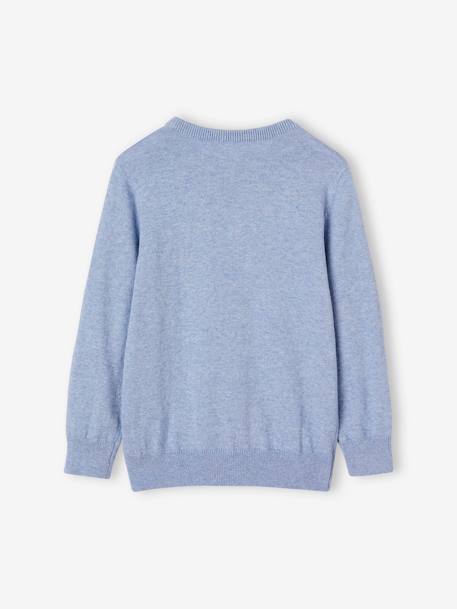 Jumper with Grandad-Style Collar for Boys marl beige+marl blue+mint green 