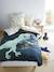 Children's Reversible Duvet Cover & Pillowcase Set, Dinorama Theme Dark Blue/Print 