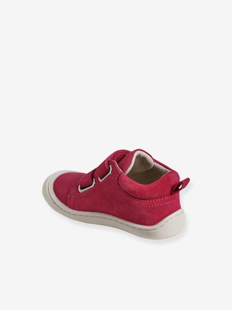 Pram Shoes in Soft Leather, Hook&Loop Strap, for Babies, Designed for Crawling bordeaux red+fuchsia+gold+navy blue+pale yellow+rose 