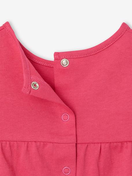 T-Shirt in Organic Cotton for Babies ecru+fuchsia 