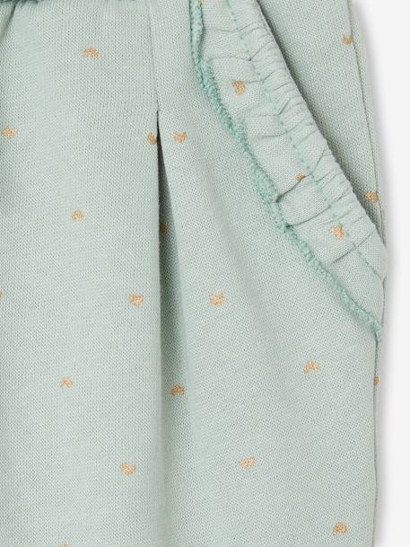 Fleece Trousers for Baby Girls Brown/Print+grey blue+sage green+WHITE MEDIUM ALL OVER PRINTED 