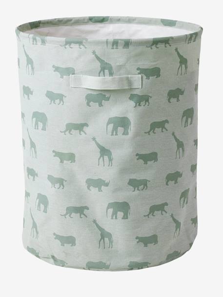 Essentials Storage Basket printed green+printed white 