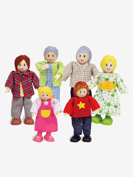 Hape 6-piece Wooden Doll Set Multi 