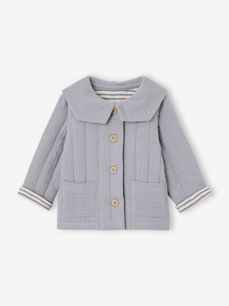 Cotton Gauze Jacket for Babies denim blue 