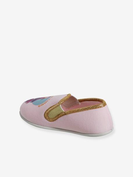 Elasticated Slippers in Canvas for Children apricot+pale pink 