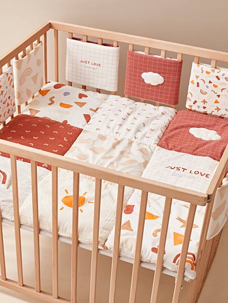 Cot/Playpen Bumper in Organic Cotton*, Happy Sky multicoloured 