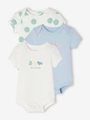 Baby-Bodysuits & Sleepsuits-Set of 3 Progressive Bodysuits in Organic Cotton, for Babies