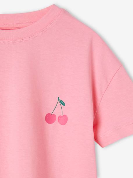 Plain Basics T-Shirt for Girls almond green+sweet pink 