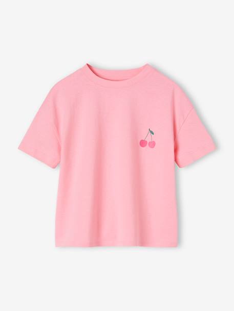 Plain Basics T-Shirt for Girls almond green+sweet pink 