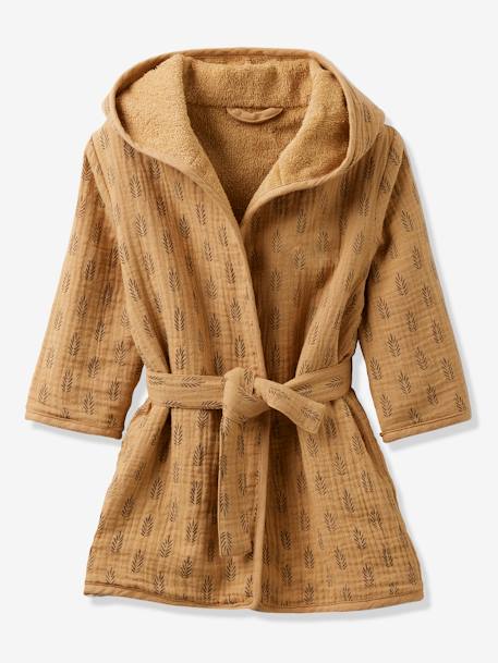 Cotton Gauze Bath Robe for Babies, ETHNIC ochre 