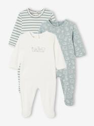 -Pack of 3 Interlock Sleepsuits for Babies, BASICS