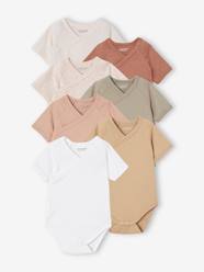 -Pack of 7 BASICS Short Sleeve Bodysuits, Newborn Babies Special