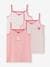 Pack of 3 Organic Cotton Cami Tops, Hearts & Unicorns, for Girls rose 