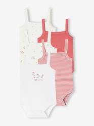 -Pack of 5 Organic Cotton Strappy Bodysuits for Newborn Babies