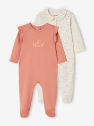 -Pack of 2 Sleepsuits in Interlock Fabric for Babies