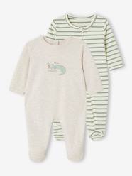 Baby-Pyjamas-Pack of 2 Sleepsuits in Interlock Fabric for Babies