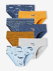 -Pack of 7 Whale Briefs in Stretch Organic Cotton for Boys