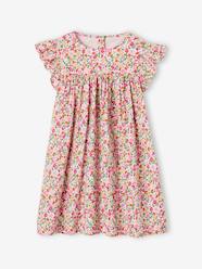 -Ruffled, Short Sleeve Dress with Prints, for Girls