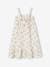 Midi Strappy Dress in Cotton Gauze, Broderie Anglaise Detail, for Girls printed pink 