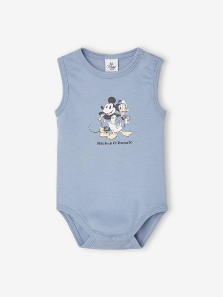 Pack of 2 Sleeveless Bodysuits for Babies, Disney®'s Mickey Mouse & Donald Duck sky blue 