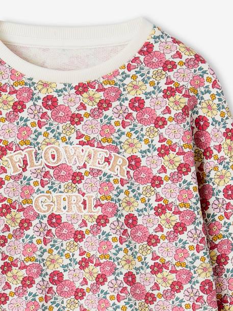 Sweatshirt with Floral Motifs for Girls rose 