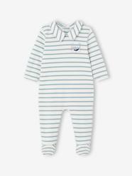 Baby-Striped Sleepsuit in Interlock Fabric for Babies