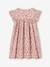 Ruffled, Short Sleeve Dress with Prints, for Girls ecru+fir green+pale pink 