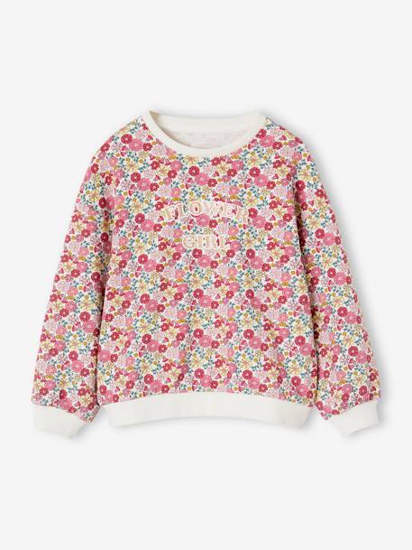 Sweatshirt with Floral Motifs for Girls rose 