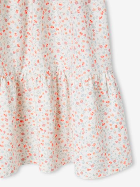 Smocked Strappy Dress, for Girls apricot+emerald green+printed white 