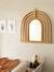 Rainbow-Shaped Mirror in Rattan beige 