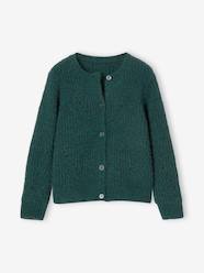 Cardigan in Openwork Chenille Knit for Girls