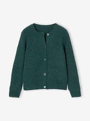 Girls-Cardigans, Jumpers & Sweatshirts-Cardigans-Cardigan in Openwork Chenille Knit for Girls