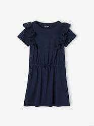 Girls-Ruffled Dress in Broderie Anglaise, for Girls