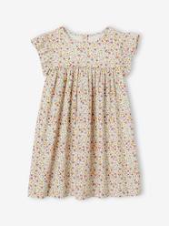 Girls-Ruffled, Short Sleeve Dress with Prints, for Girls