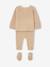 3-Piece Knitted Ensemble: Cardigan, Trousers & Booties for Newborn Babies marl beige 