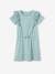 Ruffled Dress in Broderie Anglaise, for Girls grey green+navy blue+pale yellow 