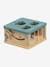 Cube with Shape Sorter in FSC® Wood, Forest Friends blue 