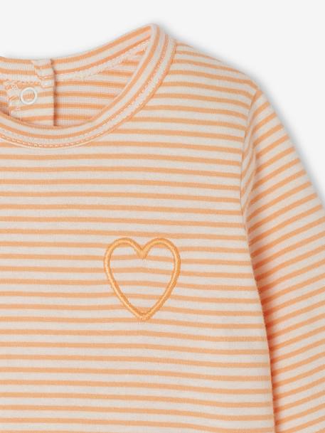 Pack of 2 'Love' Sleepsuits in Jersey Knit for Newborn Babies peach 