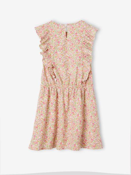 Printed Dress with Ruffles for Girls rose 