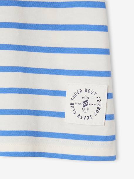 Short-Sleeved Sailor-Style T-Shirt for Boys azure+BLUE BRIGHT STRIPED+GREEN MEDIUM STRIPED+striped red+striped yellow 