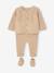 3-Piece Knitted Ensemble: Cardigan, Trousers & Booties for Newborn Babies marl beige 