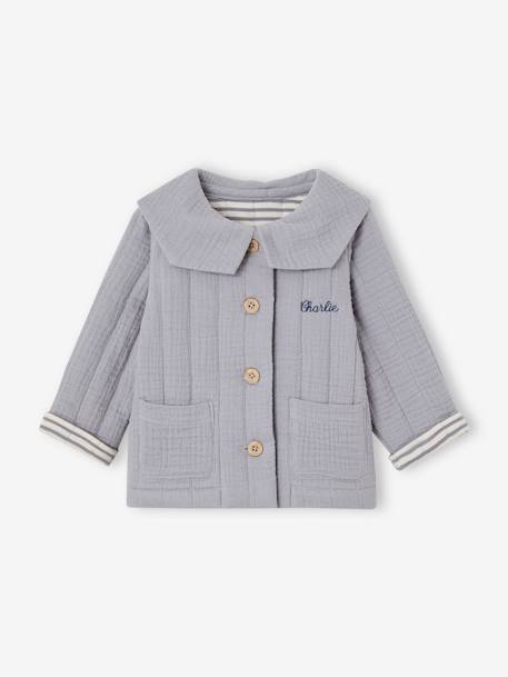 Cotton Gauze Jacket for Babies denim blue 