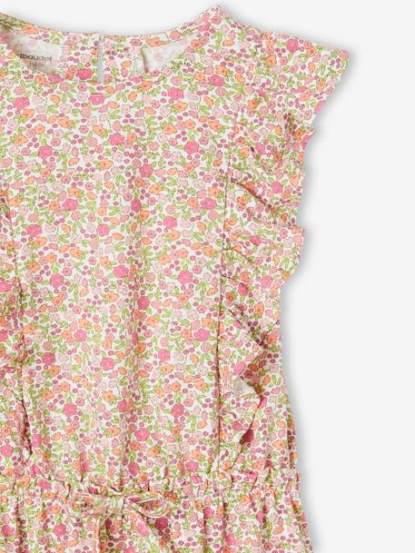 Printed Dress with Ruffles for Girls rose 