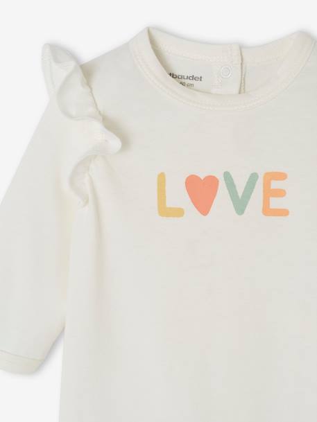 Pack of 2 'Love' Sleepsuits in Jersey Knit for Newborn Babies peach 