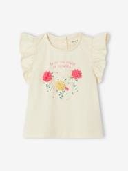 Baby-T-shirts & Roll Neck T-Shirts-T-Shirt with Flowers in Relief, for Babies