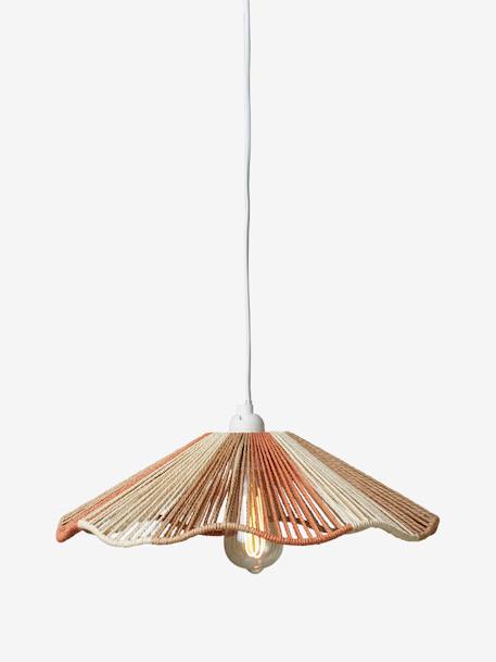 Hanging Lampshade in Multicoloured Rope terracotta 