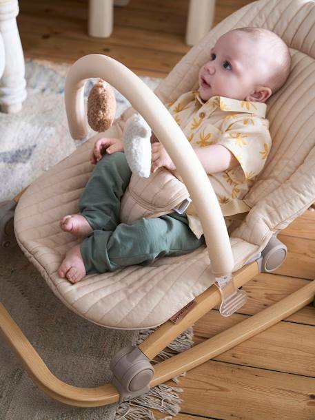 Baby Bouncer with Arch, Babydream ecru+GREEN LIGHT SOLID+Grey+YELLOW DARK SOLID 