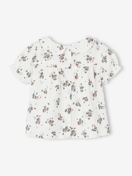 Short Sleeve Floral T-Shirt for Babies ecru 